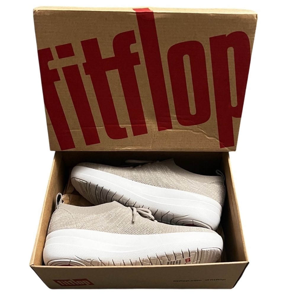 FitFlop F-Sporty Uberknit Lace Up Lightweight Comfort Sneakers Dark Taupe Size 5 - Picture 7 of 9